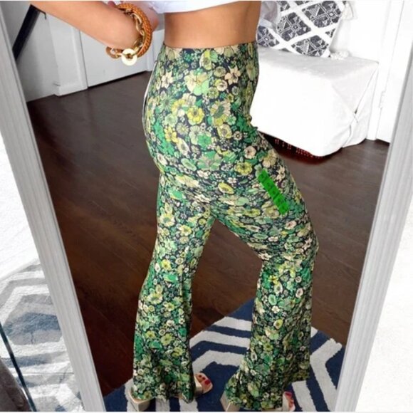NEW Zara Hippie Boho Floral Flared High-Waisted Pants, Size M - Picture 7 of 15